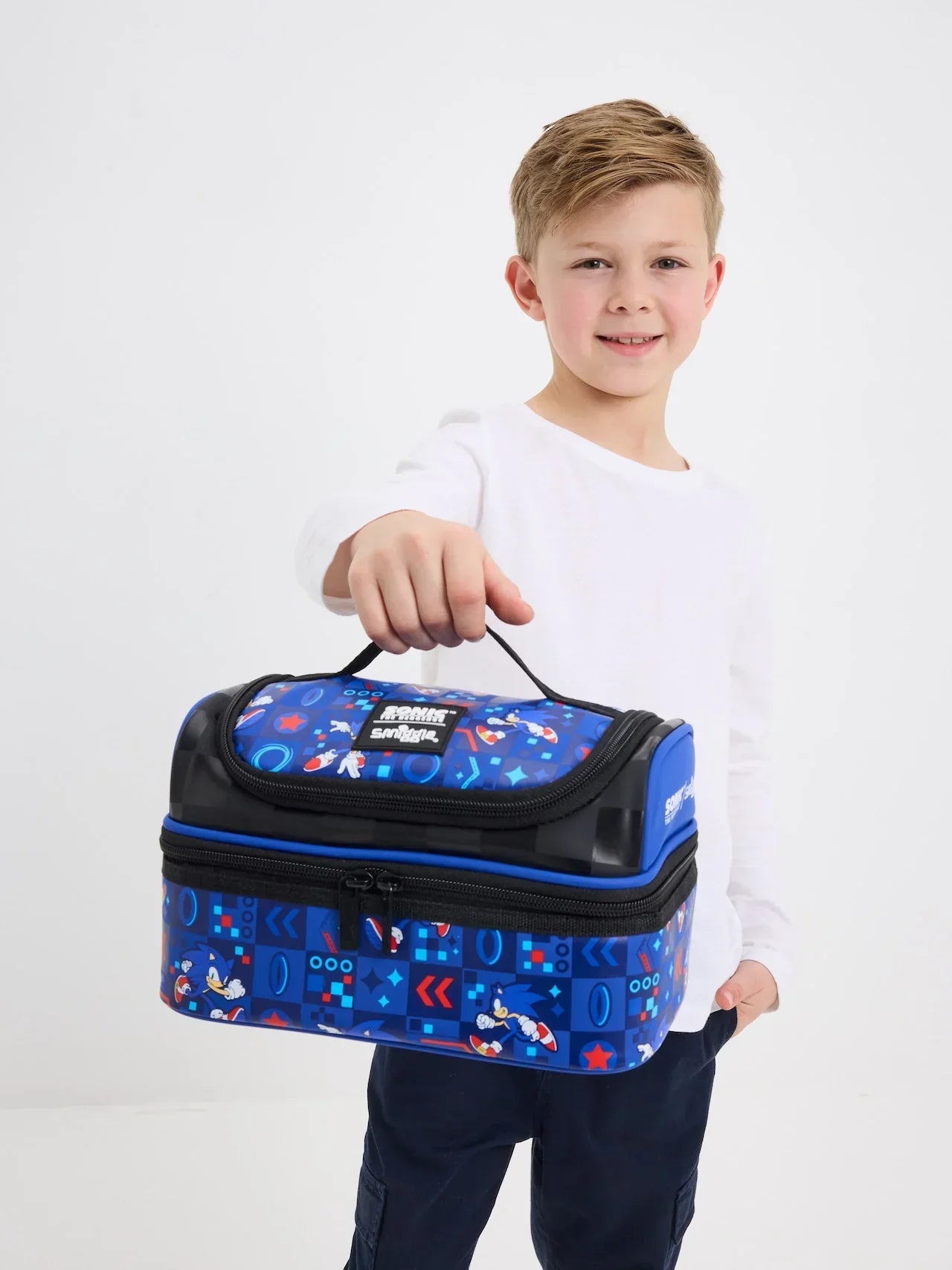 Smiggle Lunch Bag : Sonic The Hedgehog Double Decker 7 Inch For Kids