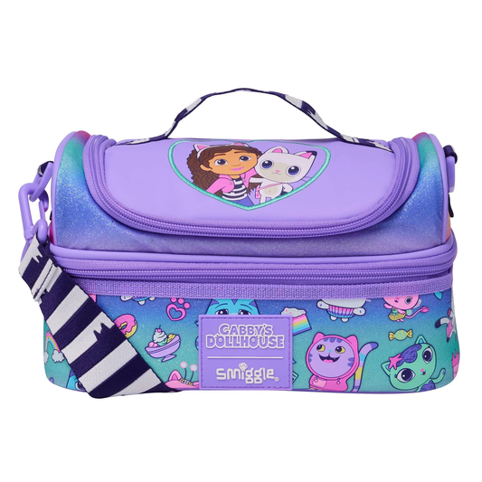 SMIGGLE GABBY'S DOLLHOUSE DOUBLE DECKER LUNCH BAG WITH STRAP