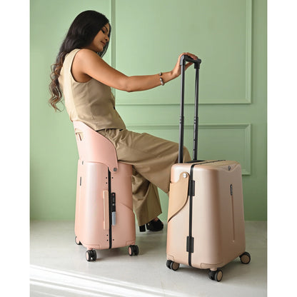 MIAMILY DUSTY PINK RIDE-ON TROLLEY CARRY-ON LUGGAGE 18 INCHES