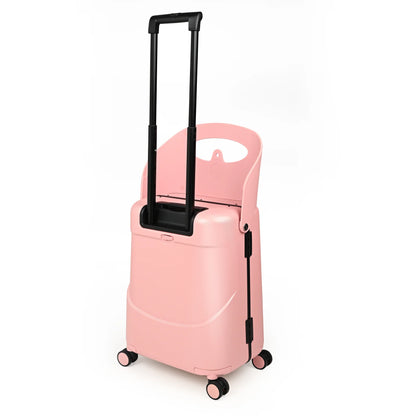 MIAMILY DUSTY PINK RIDE-ON TROLLEY CARRY-ON LUGGAGE 18 INCHES