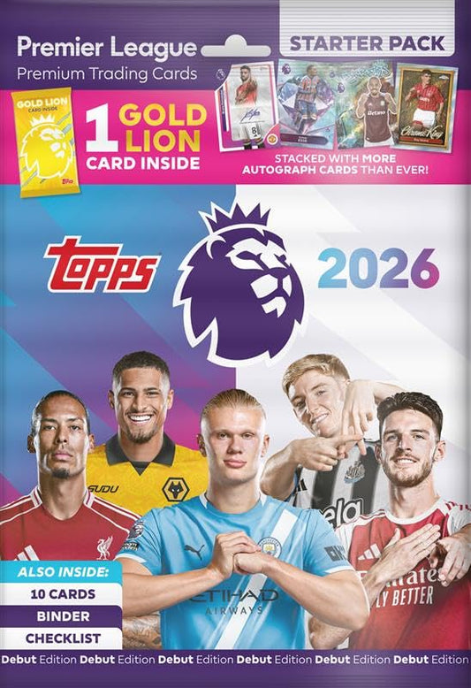 Topps Premier League 2026 - Debut Edition - Trading and Collectible Card Game (Standard Starter Pack.)