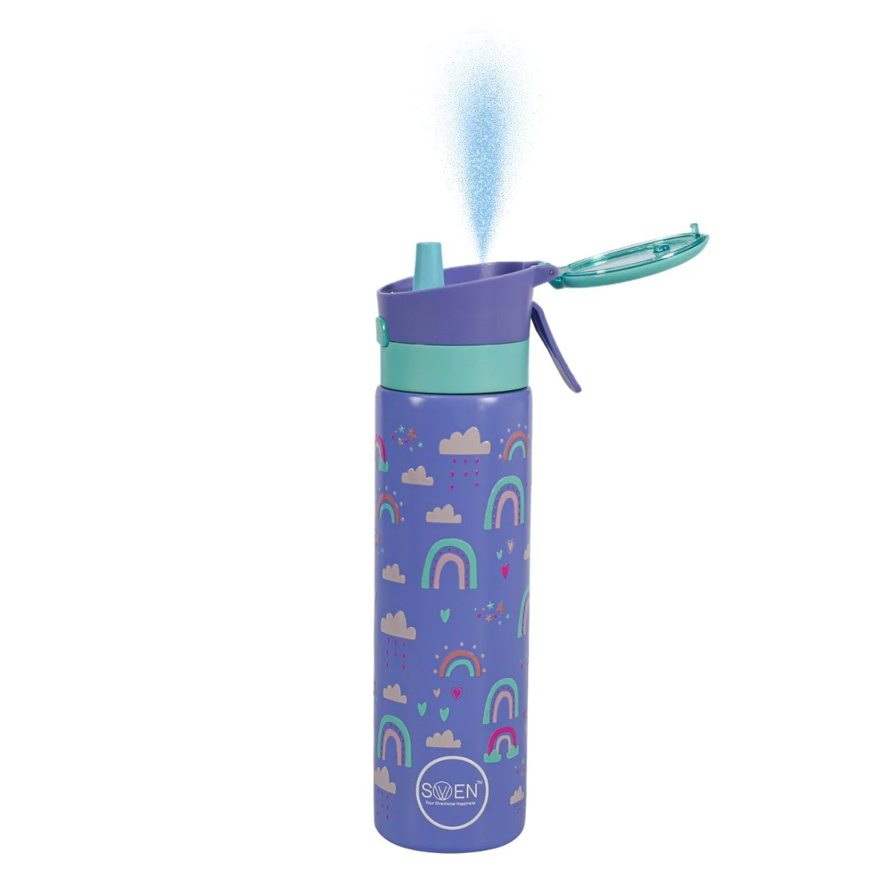 Insulated Stainless Steel Mist / Spray Bottle for kids , 600 ML , RAINBOW