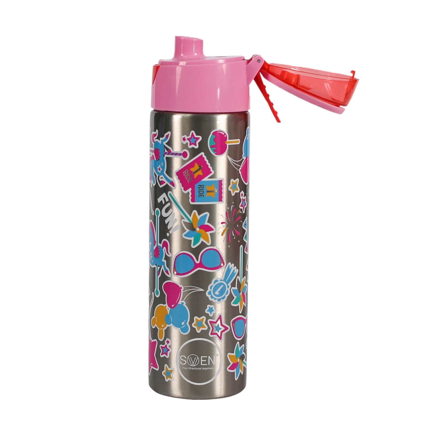 Insulated Stainless Steel Mist / Spray Bottle for kids , 600 ML , Silver graffiti