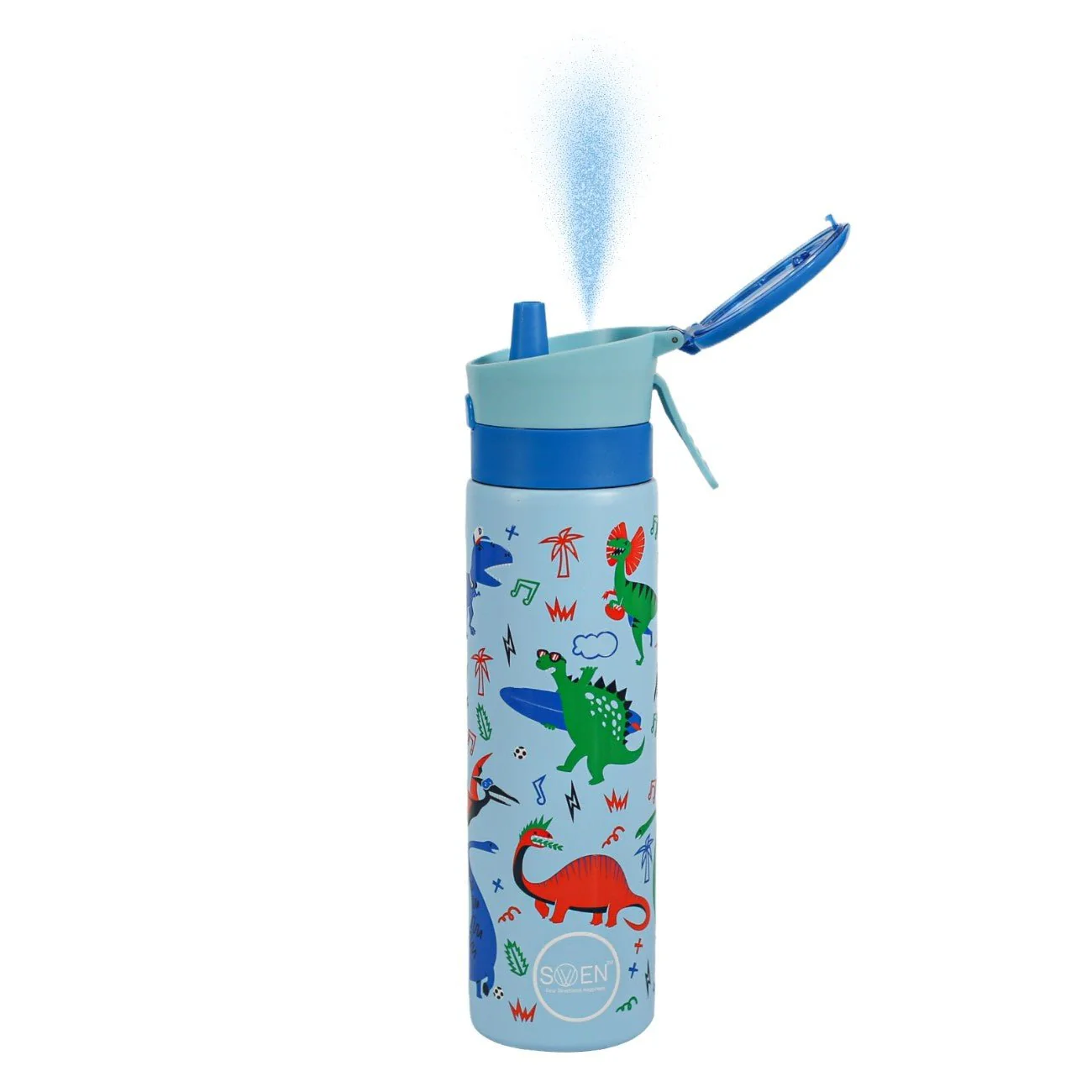 Insulated Stainless Steel Mist / Spray Bottle for kids , 600 ML , BLUE DINO