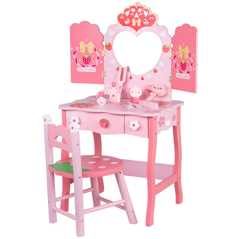 Big Size Wooden Pretend Play Dressing Table 3 Feet