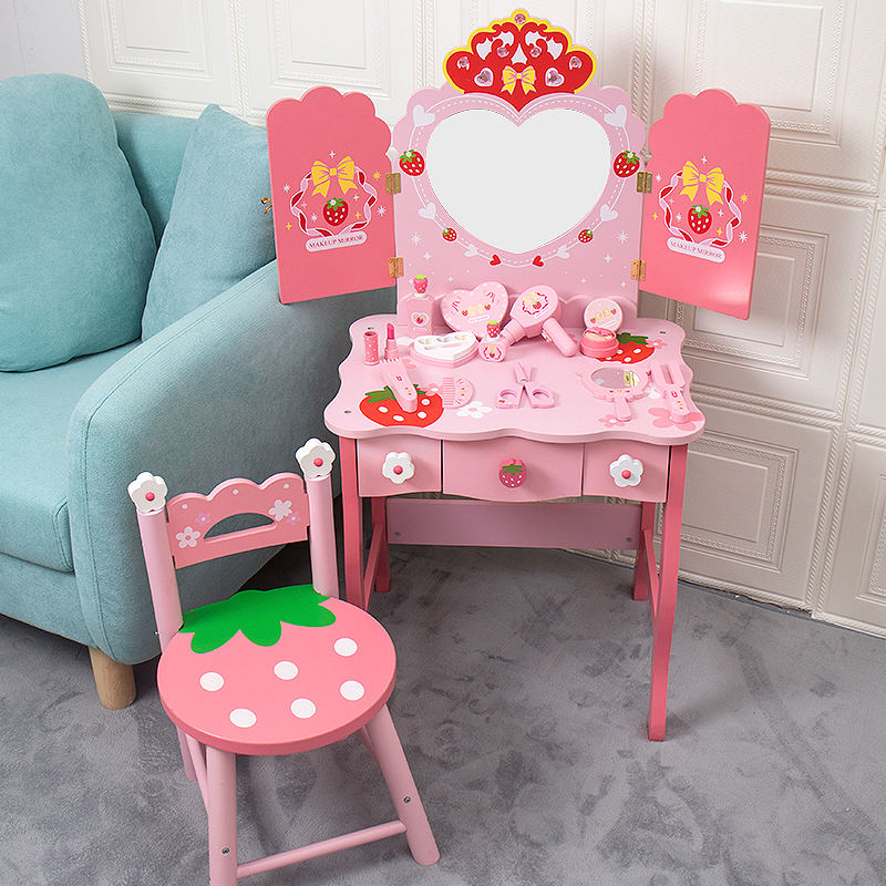 Big Size Wooden Pretend Play Dressing Table 3 Feet