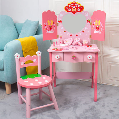 Big Size Wooden Pretend Play Dressing Table 3 Feet
