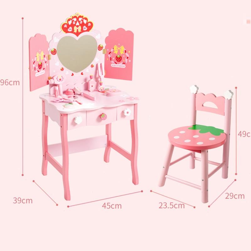 Big Size Wooden Pretend Play Dressing Table 3 Feet