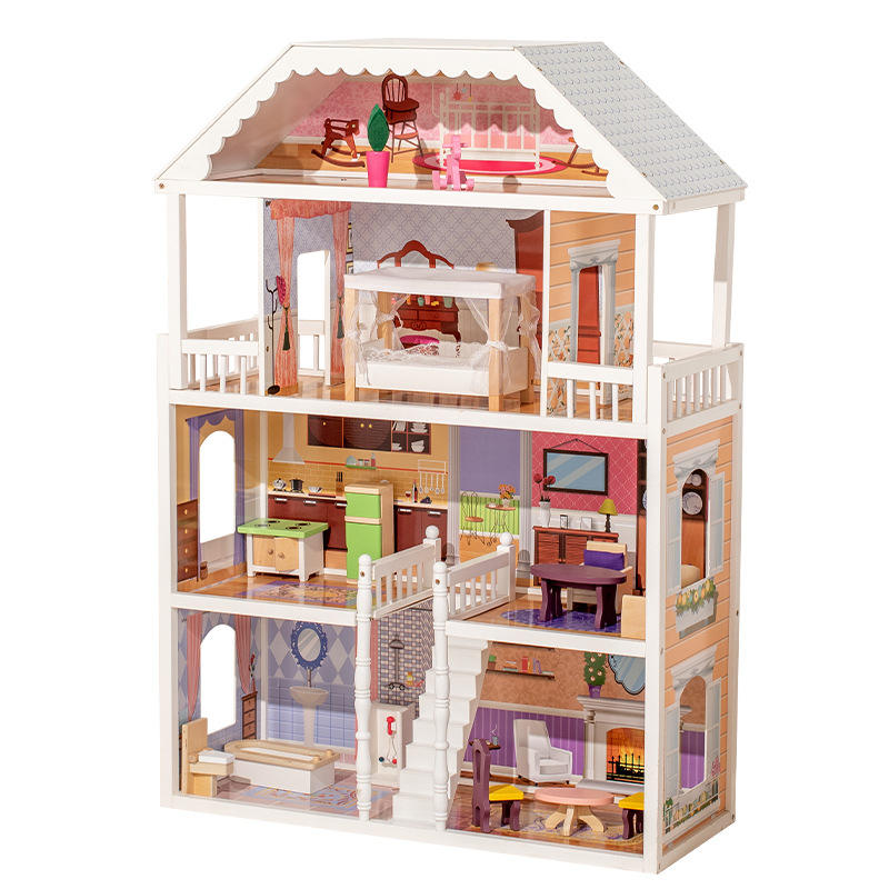 Big Size Wooden Pretend Play DollHouse 3.5 feet