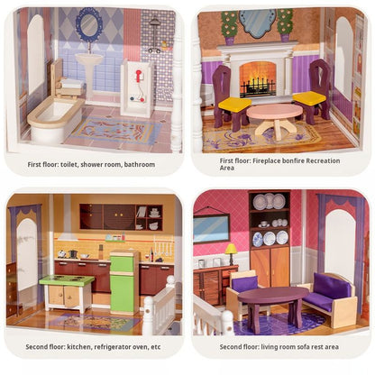 Big Size Wooden Pretend Play DollHouse 3.5 feet