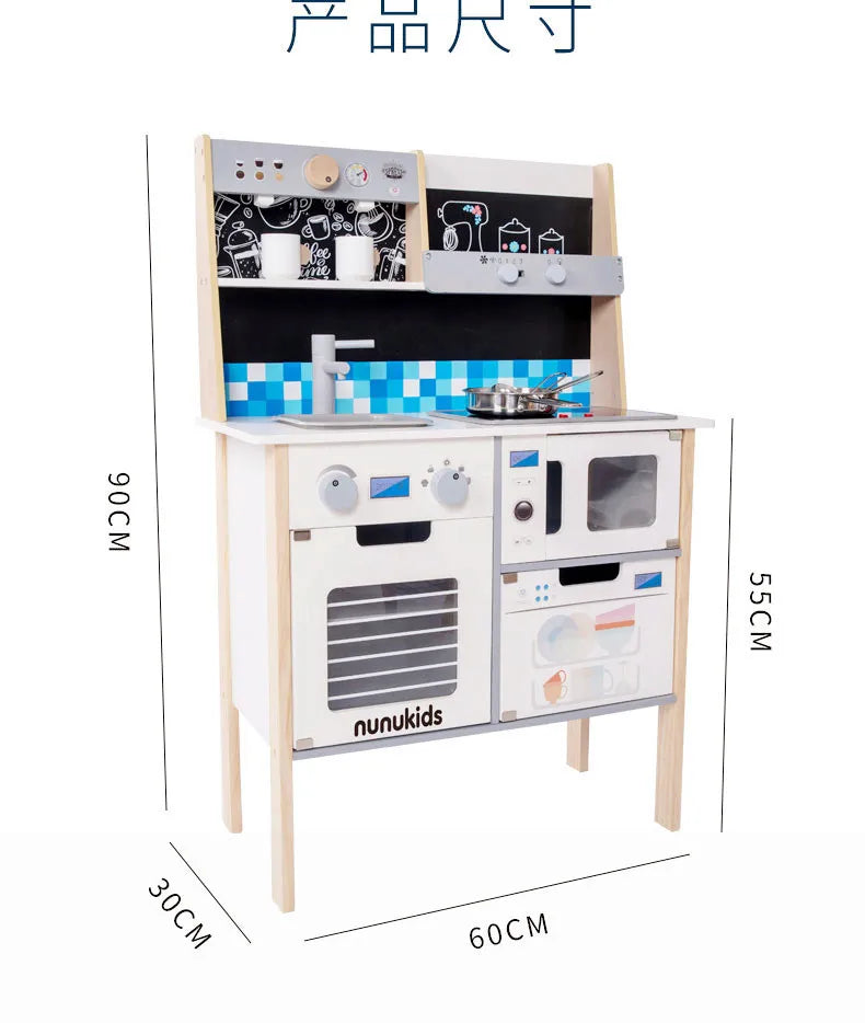 Wooden Big Size Pretend Play Kitchen Set For Kids