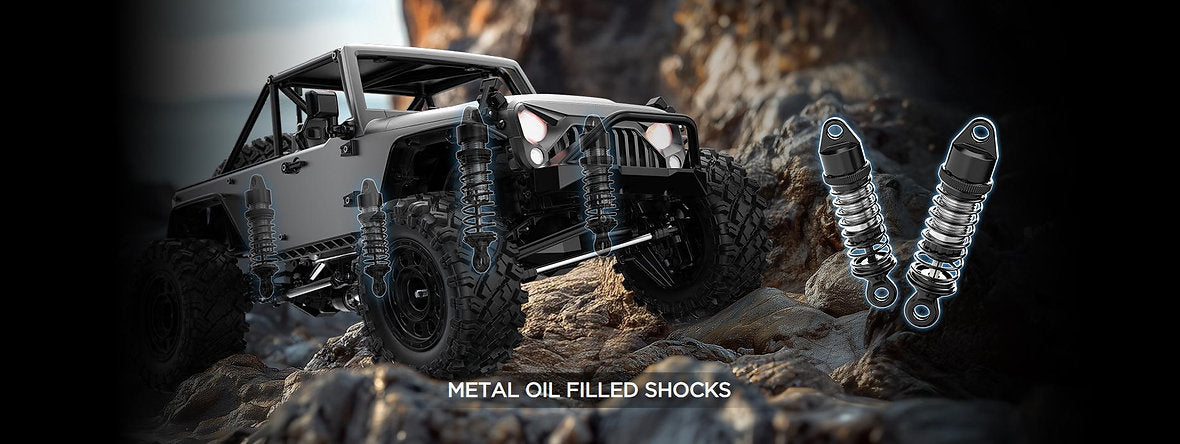 HyperGo H12Y 1:12 4WD Brushless RC Rock Crawler – Aluminum Alloy Jeep-Style Off-Road Remote Control Car with LED Lights