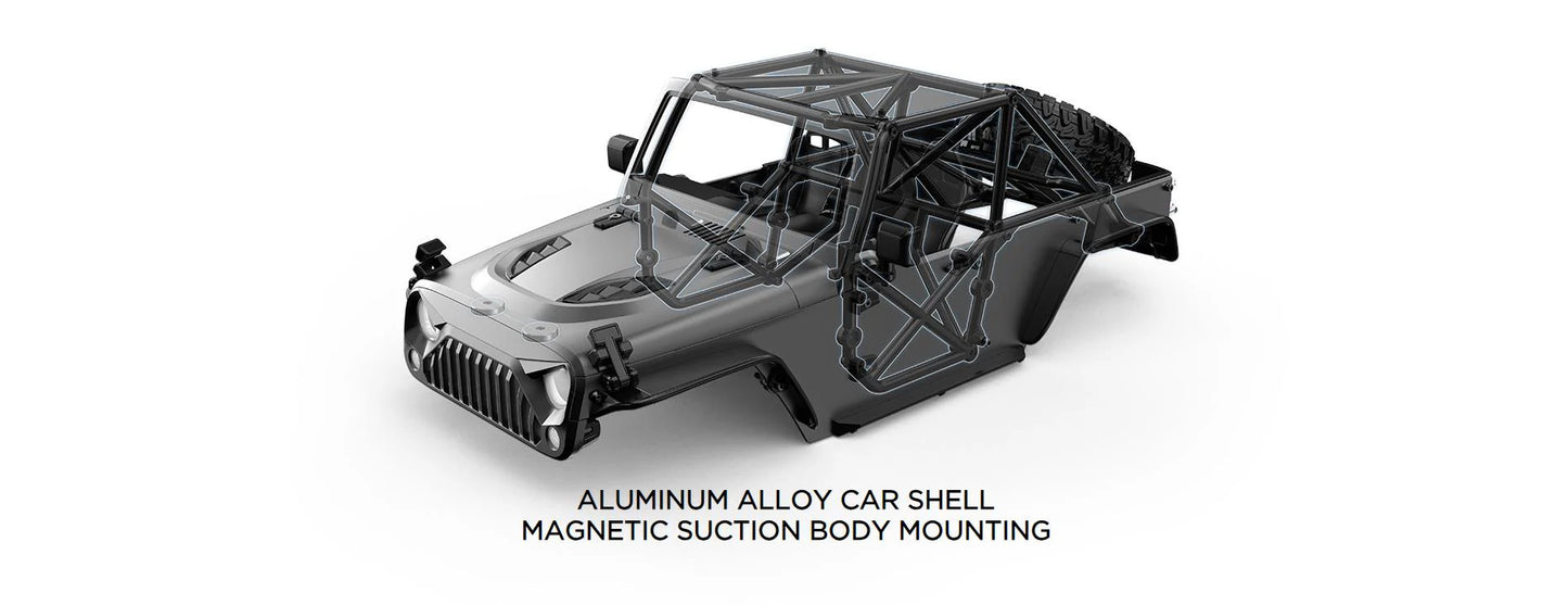 HyperGo H12Y 1:12 4WD Brushless RC Rock Crawler – Aluminum Alloy Jeep-Style Off-Road Remote Control Car with LED Lights