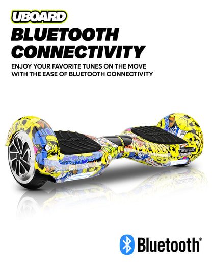 Uboard Classic 6.5 hoverboard with dual motors, 12 km/h speed & Bluetooth speaker. Self-balancing, safe & fun ride for kids and adults