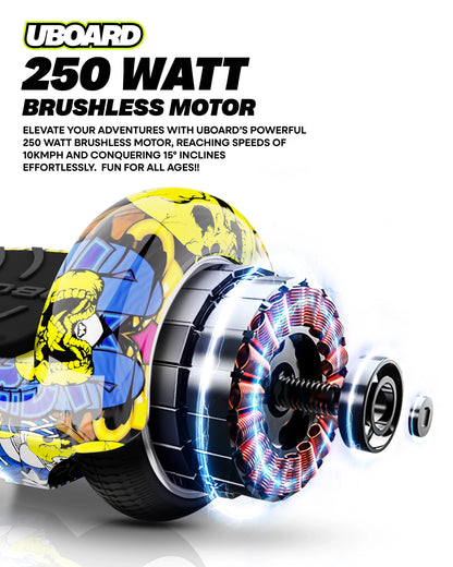 Uboard Classic 6.5 hoverboard with dual motors, 12 km/h speed & Bluetooth speaker. Self-balancing, safe & fun ride for kids and adults