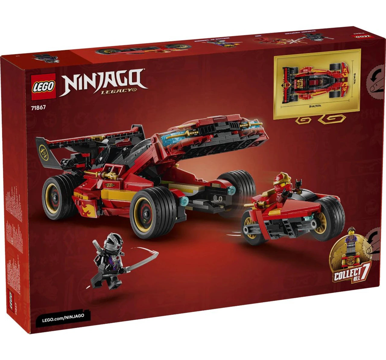 LEGO NINJAGO 71867 X-1 Ninja Charger 15th Anniversary with 3 Minifigures - TV Show Building Set for 14Y+