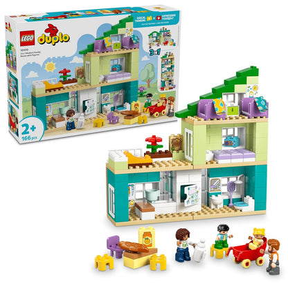 LEGO DUPLO Town 3 in 1 Modern Family House with Figures - Toddlers Dollhouse Building Kit - 10470