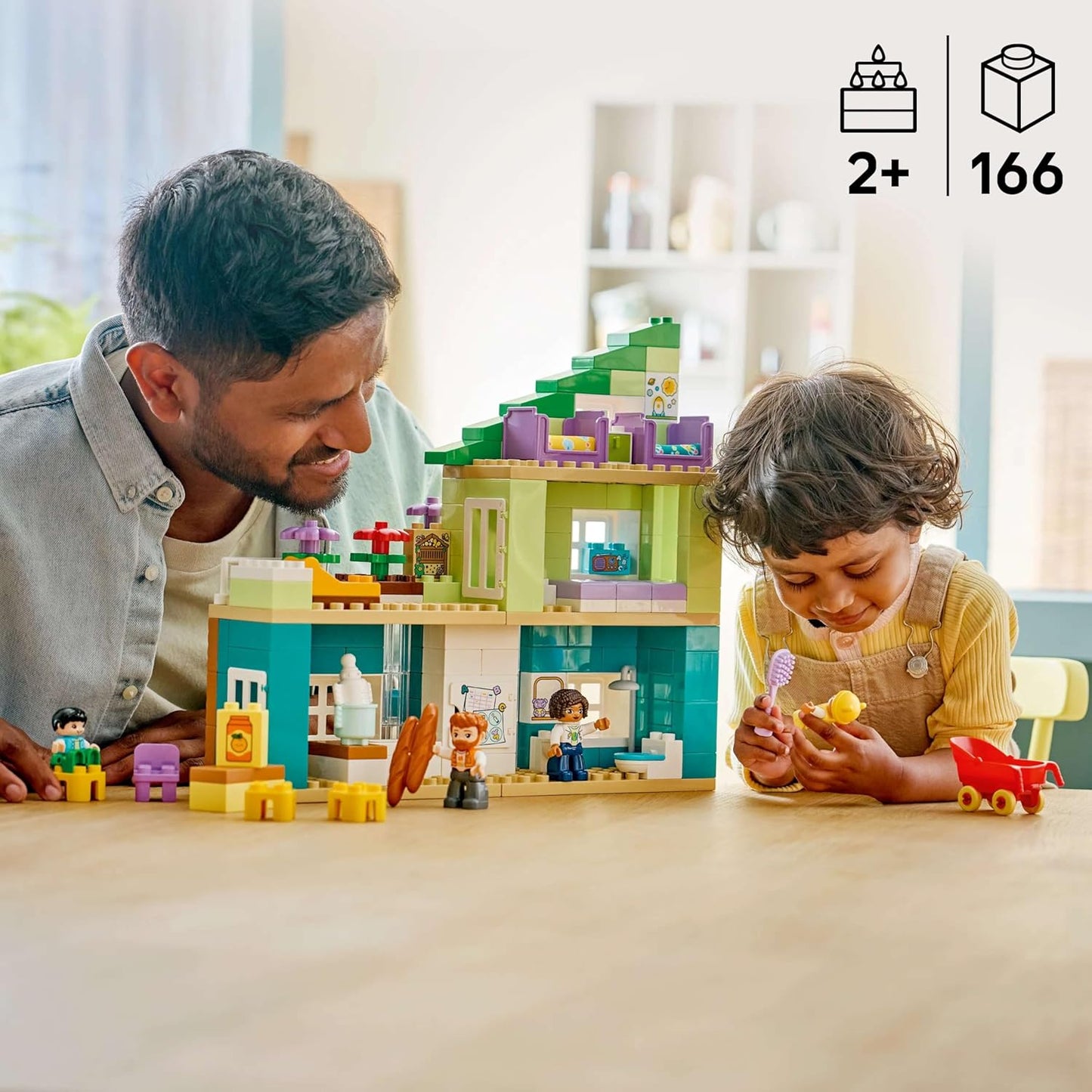 LEGO DUPLO Town 3 in 1 Modern Family House with Figures - Toddlers Dollhouse Building Kit - 10470