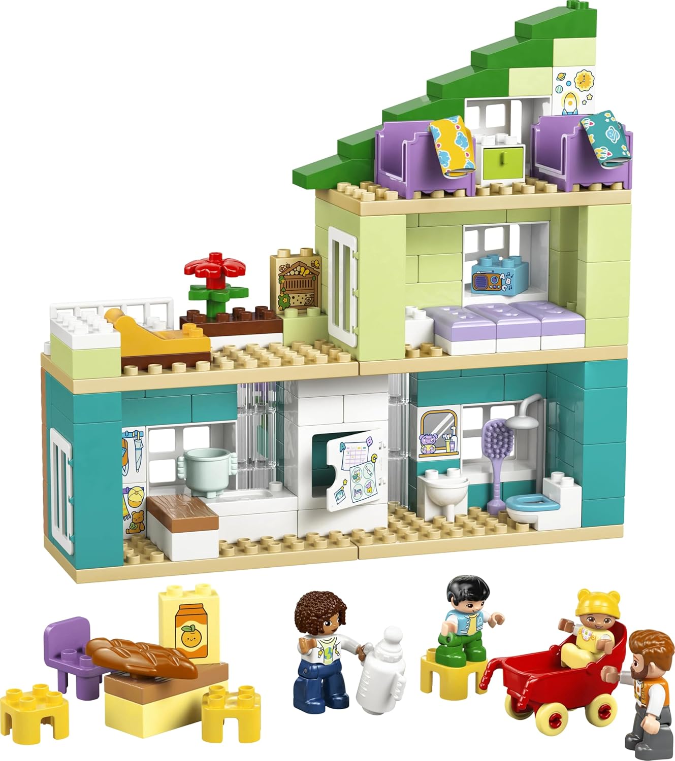 LEGO DUPLO Town 3 in 1 Modern Family House with Figures - Toddlers Dollhouse Building Kit - 10470