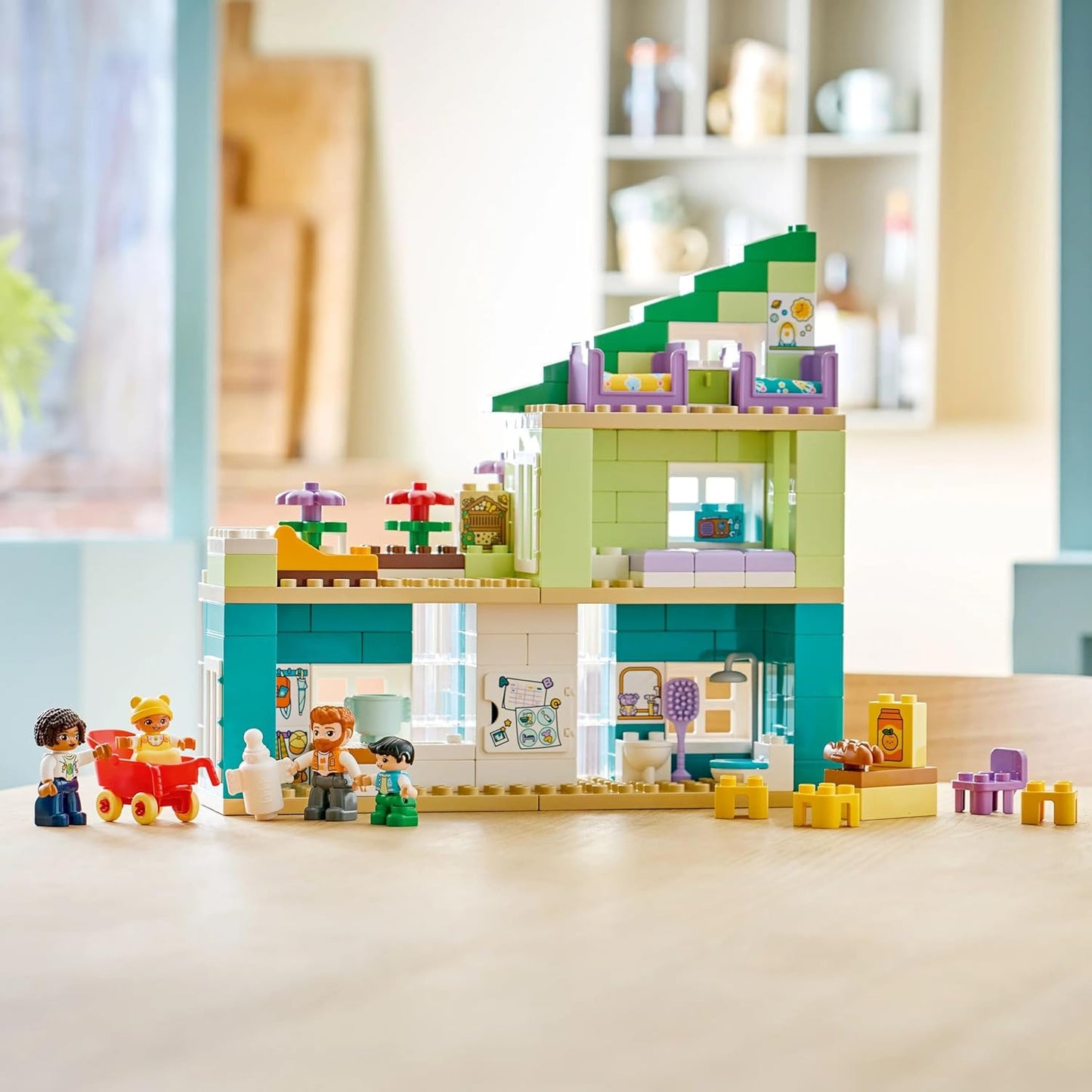 LEGO DUPLO Town 3 in 1 Modern Family House with Figures - Toddlers Dollhouse Building Kit - 10470