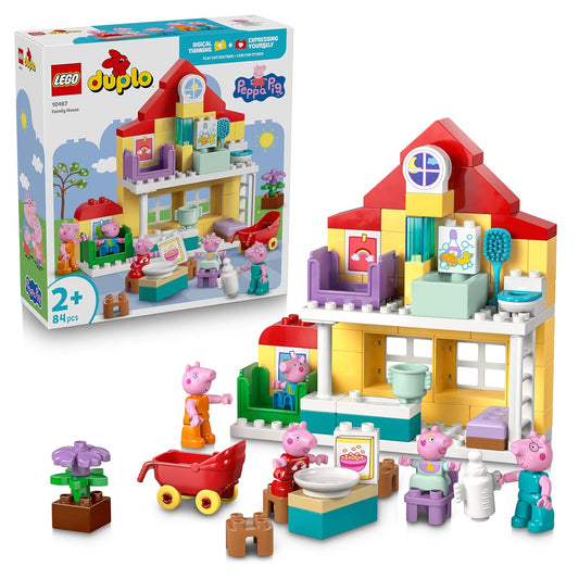 LEGO® DUPLO® Peppa Pig Family House Building Kit with Full Family of 5 Peppa Pig Figures - 10467