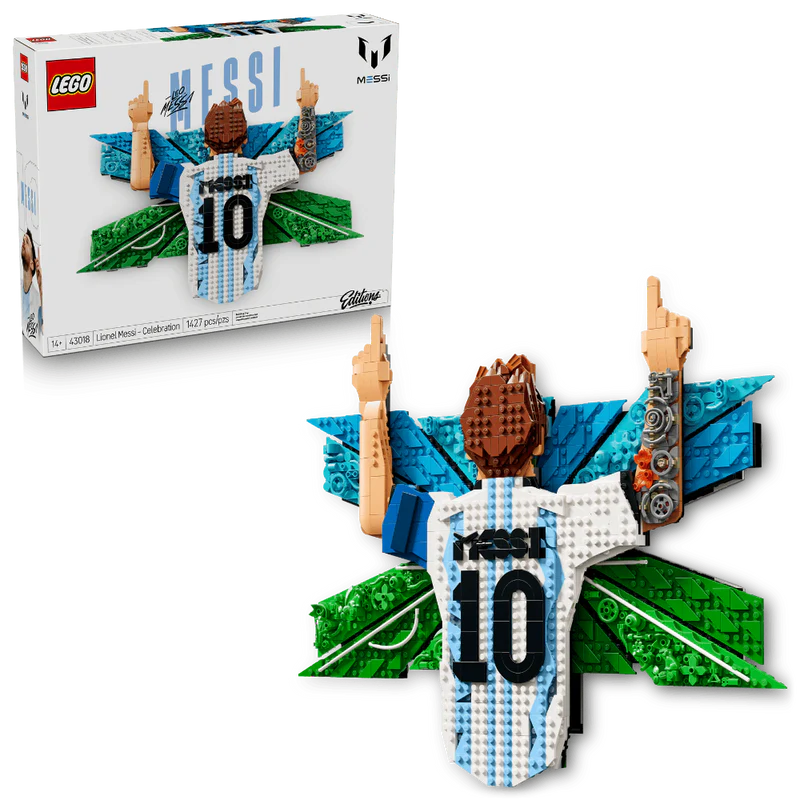 LEGO Editions 43018 Lionel Messi – Celebration Soccer Room Decor - Building Set for Teens 14Y+