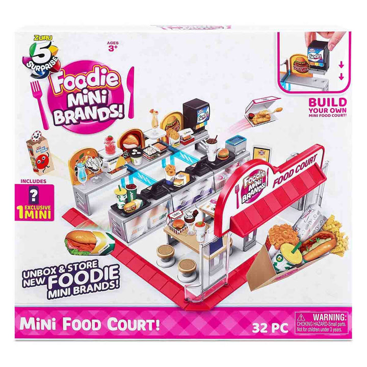 5 SURPRISE Foodie Brands Mini Food Court Restaurant with 1 Miniature Exclusive