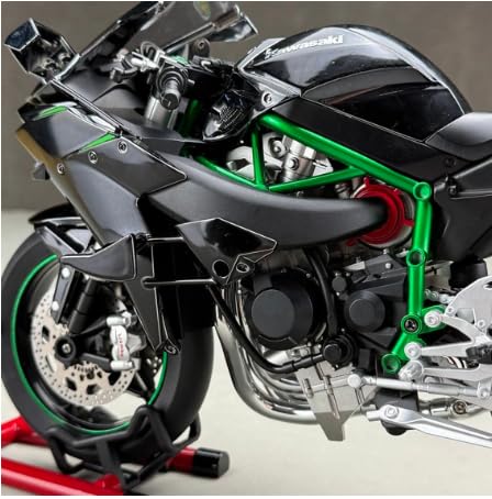 Metal Kawasaki H2R Model with Smoke and Light 1:6 Scale, Black
