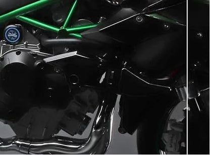 Metal Kawasaki H2R Model with Smoke and Light 1:6 Scale, Black
