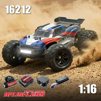 HyperGo 16212 1:16 4WD Brushless RC Truggy – Hobby Grade 45 Km/h High-Speed Off-Road Remote Control Car with Rear Wing