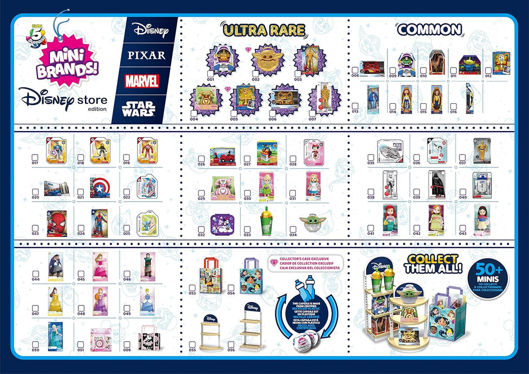 5 SURPRISE- Mini Brands Disney Store Toy Store with 2 Exclusive Miniatures