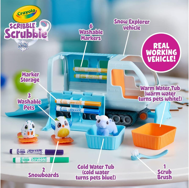 Crayola Scribble Scrubbie Pets Arctic Snow Explorer, Color & Wash Creative Toy