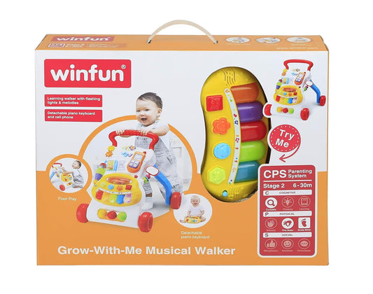 Winfun Grow-with-Me Musical Walker- Multicolour
