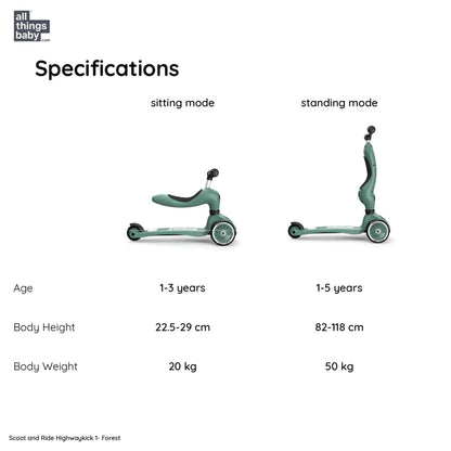 Scoot and Ride Highwaykick 1  , Scooter For Kids - Forest