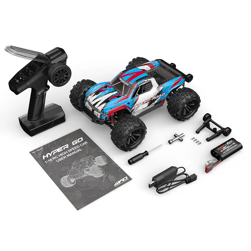 HyperGo 16218 1:16 4WD Brushless RC Monster Truck – Hobby Grade 45 Km/h High-Speed Off-Road Remote Control Car
