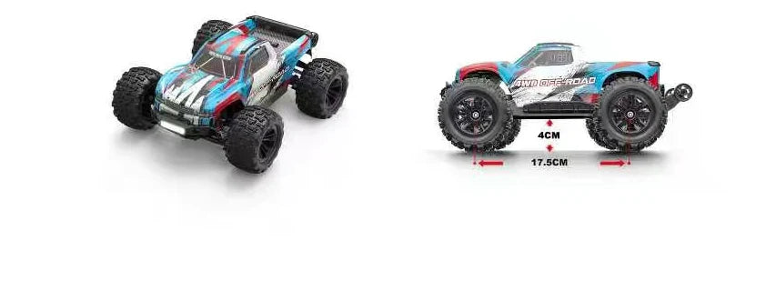 HyperGo 16218 1:16 4WD Brushless RC Monster Truck – Hobby Grade 45 Km/h High-Speed Off-Road Remote Control Car