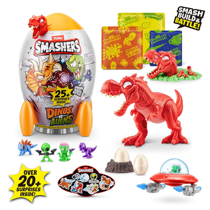 ZURU Smashers Dinos vs Aliens Rocket Surprise Toy – Dinosaur and Alien Adventure Set