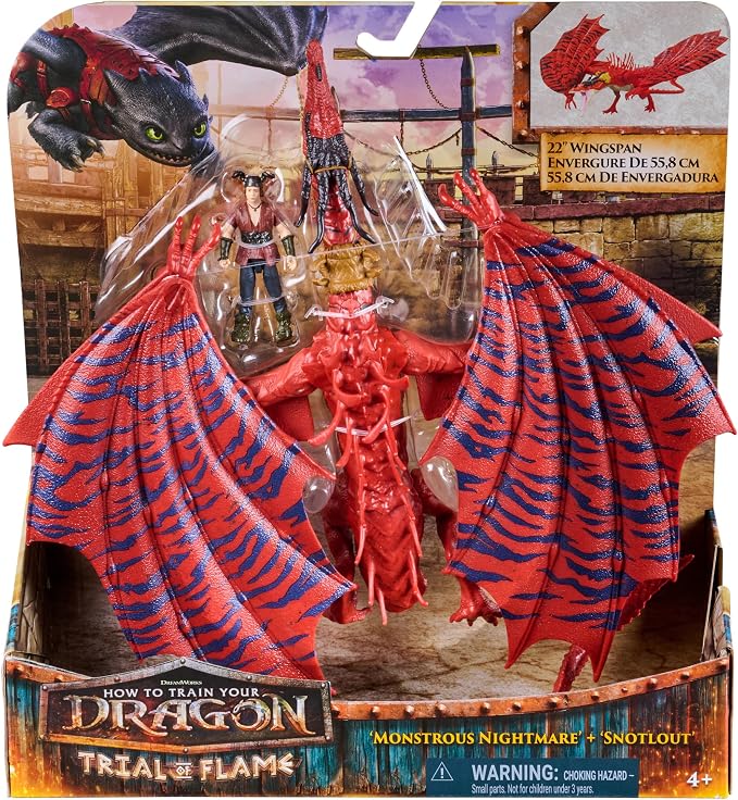 Dreamworks Dragons How To Train Your Dragon Monstrous Nightmare And Snotlout Viking Duo Action Figures