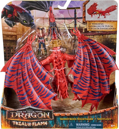 Dreamworks Dragons How To Train Your Dragon Monstrous Nightmare And Snotlout Viking Duo Action Figures