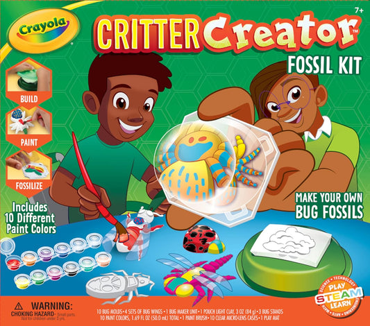Crayola Metallic Clay Art Kit with Paints, Fossil Molds