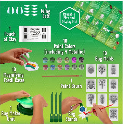 Crayola Metallic Clay Art Kit with Paints, Fossil Molds