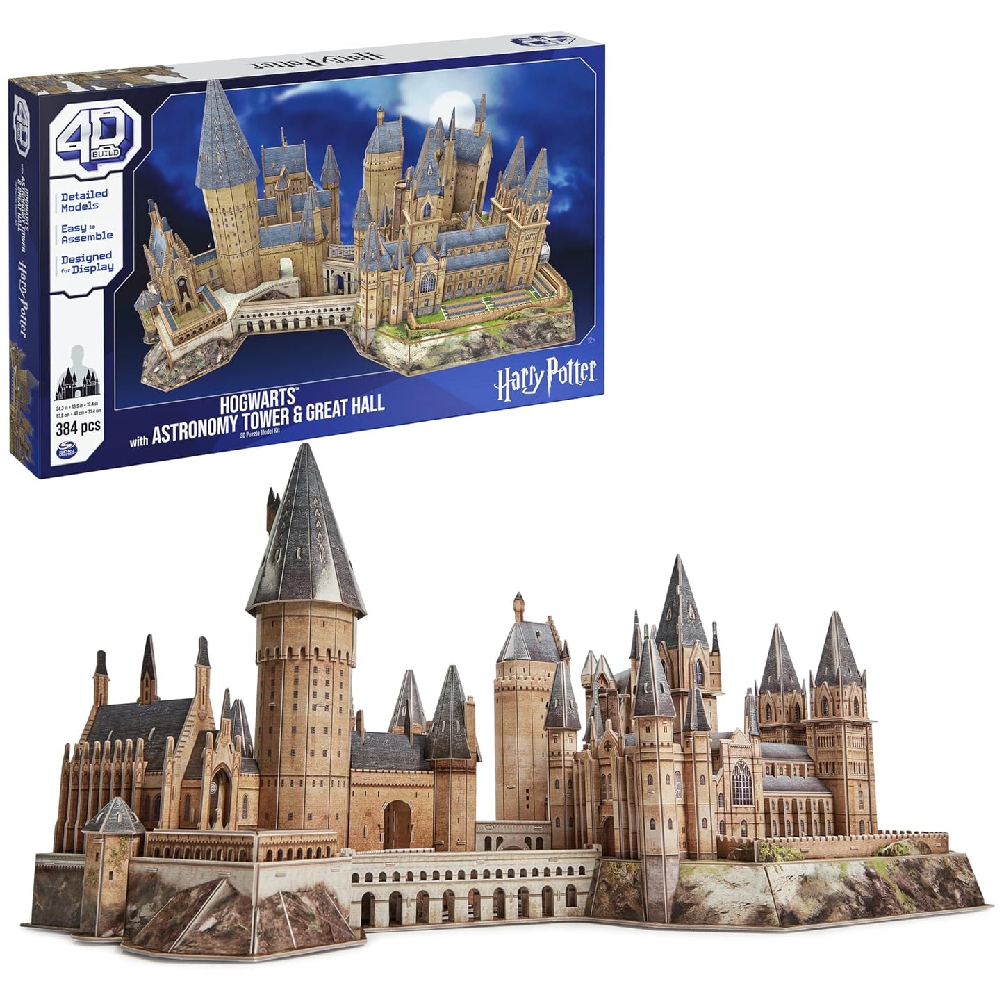 4D Build 4D Puzzles, Harry Potter Deluxe Hogwarts Castle With Astronomy Tower & Great Hall Over 2Ft