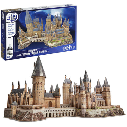 4D Build 4D Puzzles, Harry Potter Deluxe Hogwarts Castle With Astronomy Tower & Great Hall Over 2Ft