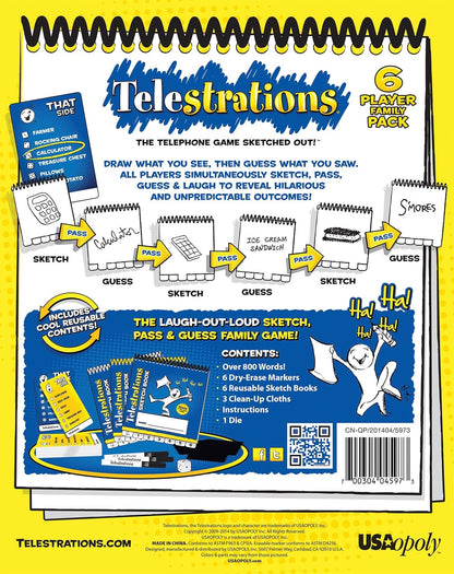 Telestration, Strategy Game, Board Game for Kids (PACK OF 6)