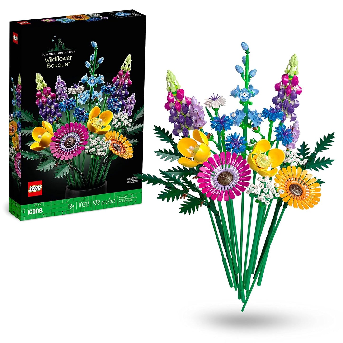 LEGO Botanicals Wildflower Bouquet 10313 Building Set for Adults; A Wildflower Gift and an Immersive Project for Adults