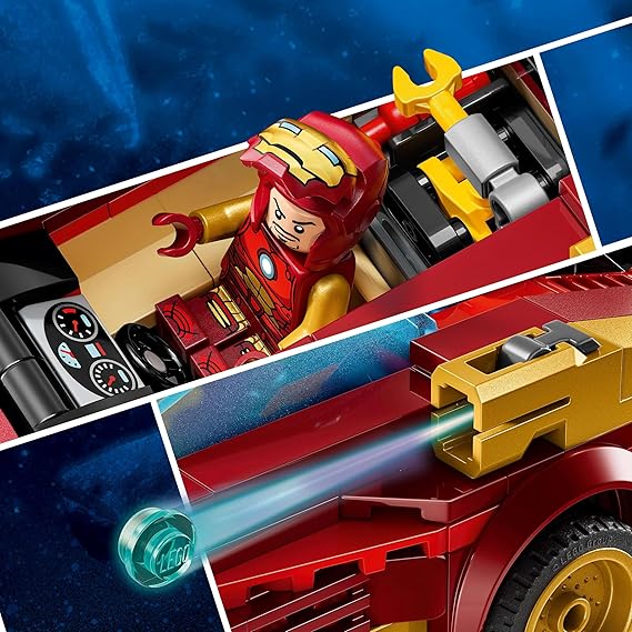 LEGO Marvel Iron Man Car & Black Panther vs. Red Hulk 76310