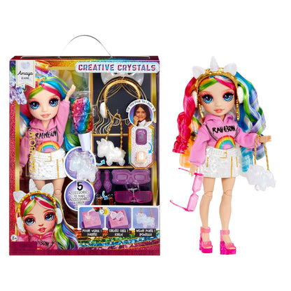Rainbow High Creative Crystals Fashion Doll with DIY Crystal Accessories – Collectible Doll