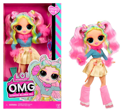 L.O.L. Surprise! O.M.G. Bubblegum D.J. Fashion Doll – Stylish Hair and Collectible Accessories