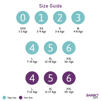 Bambo Nature Premium Baby Tape Diapers for New Born Baby, XS Size (2-4 Kgs) - Super Absorbent, Breathable, Extra Soft, Dermatologically Tested, Hypoallergenic Nappies With A Wetness Indicator, 22 Count