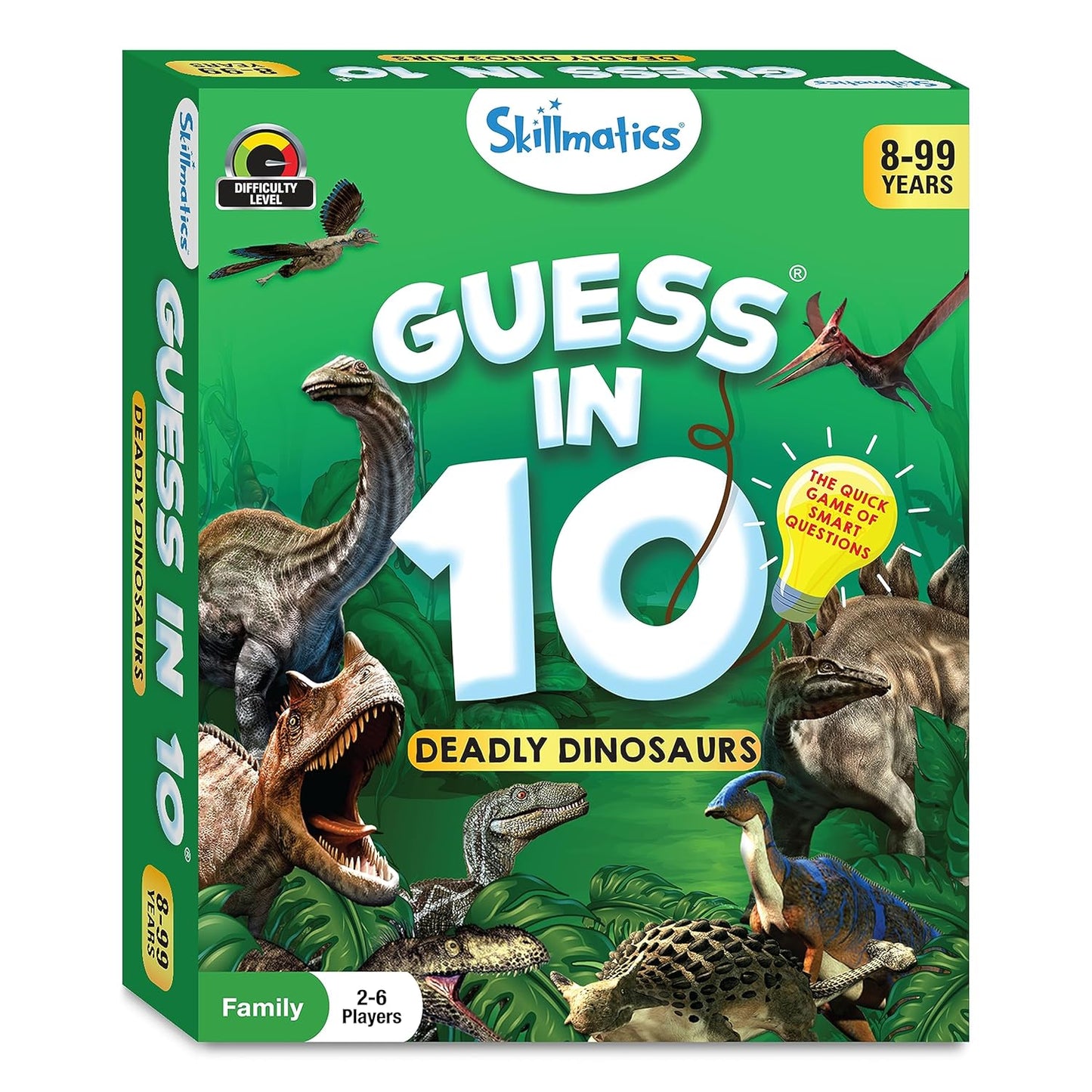 Skillmatics Guess in 10 Dinosaurs, Perfect for Boys, Girls, Kids, and Families Who Love Card Games, Toys, Travel Games, Gifts for Ages 8, 9, 10 & Up(PACK OF 5)